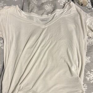 Victoria's Secret Baggy Cream V-Neck Short Sleeve Tee sheer